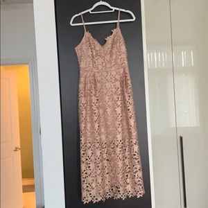 ASTR The Label Lace Taupe Dress